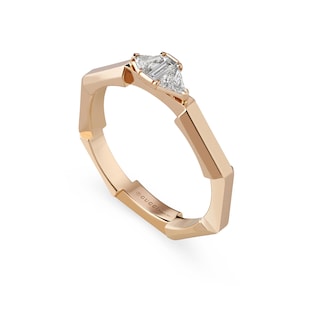 Gucci 18ct Rose Gold Gucci Link to Love 0.17cttw Diamond Ring