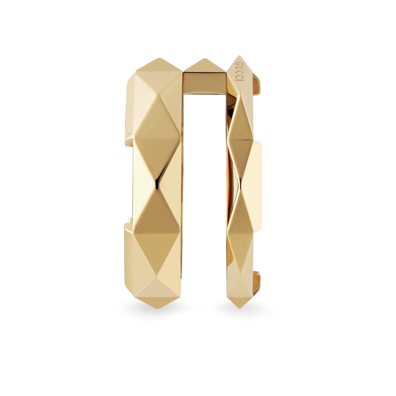Gucci 18ct Yellow Gold Gucci Link to Love Studded Double Ring Gucci 18ct Yellow Gold Gucci Link to Love Studded Double Ring