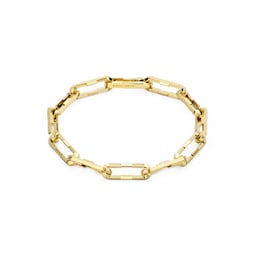 37341710 - 18ct Yellow Gold Paper Clip Gucci Link to Love Thick Chain Bracelet