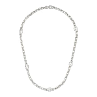 Gucci Gucci Interlocking Sterling Silver Chain Necklace