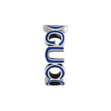 Gucci Interlocking G Boule Sterling Silver & Blue Enamel Ring - Ring Size T