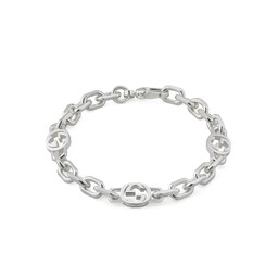 37341714 - Gucci Interlocking Sterling Silver Chain Bracelet - 17cm