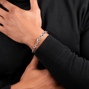 Gucci Gucci Interlocking Sterling Silver Chain Bracelet - 17cm