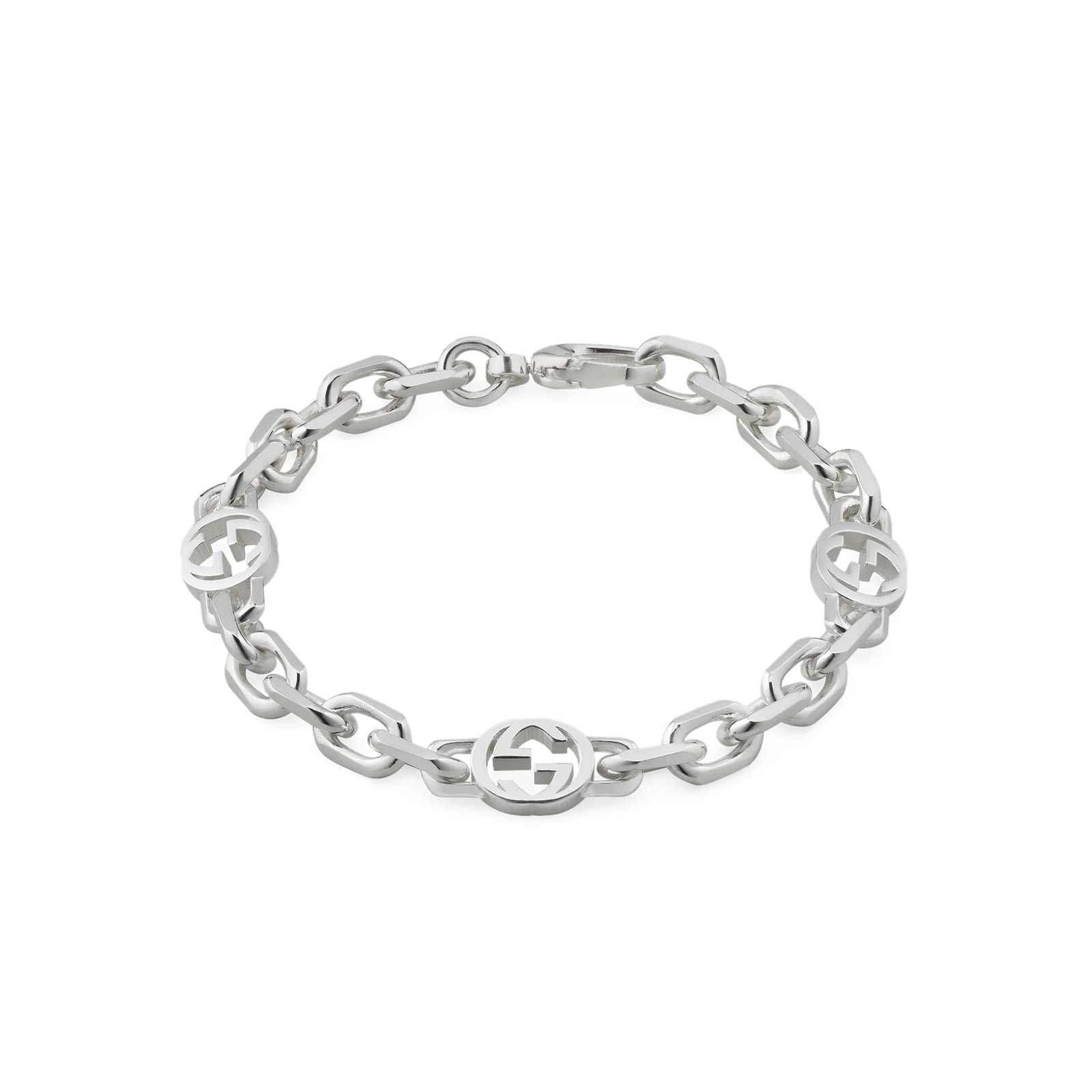 0.65 Carat Men's Gucci Link Diamond Bracelet 14k Solid White Gold -  usjewelryfactory.com