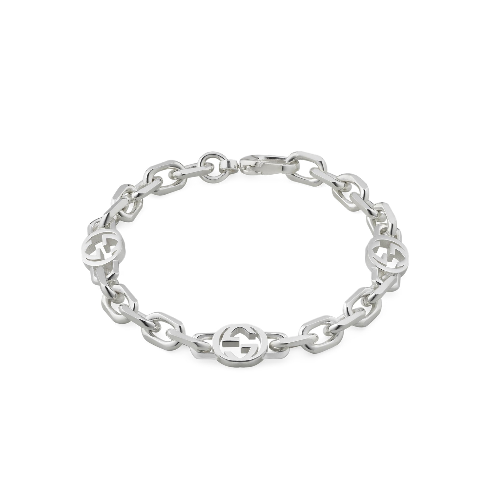 Gucci Gucci Interlocking Sterling Silver Chain Bracelet - 18cm