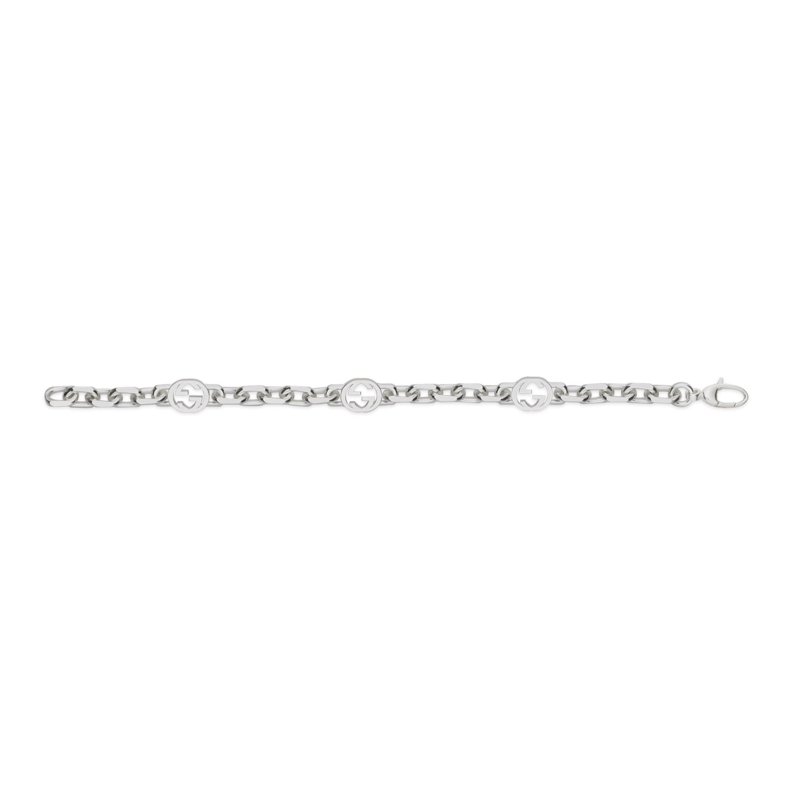 Gucci Gucci Interlocking Sterling Silver Chain Bracelet - 18cm