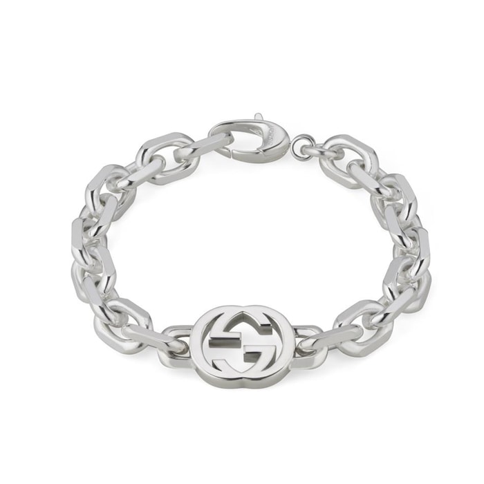 Gucci Gucci Interlocking Sterling Silver Chain Bracelet - 19cm