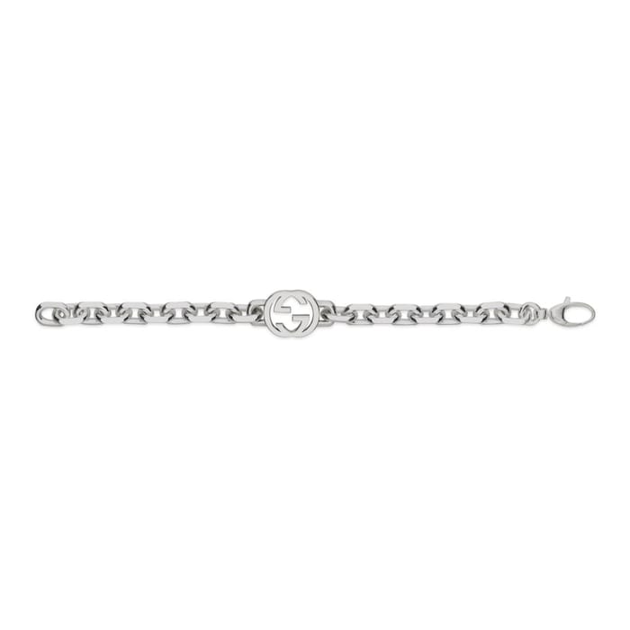 Gucci Gucci Interlocking Sterling Silver Chain Bracelet - 19cm