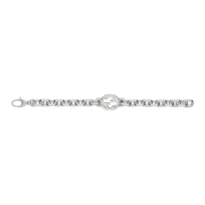 Gucci Gucci Interlocking Sterling Silver Chain Bracelet - 19cm