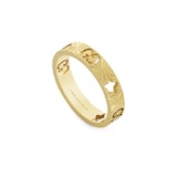 Gucci 18k Yellow Gold 4mm Icon Cut Out Star Ring Size 6.5