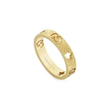 Gucci 18k Yellow Gold 4mm Icon Cut Out Star Ring Size 6