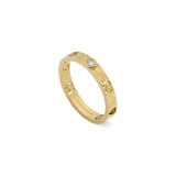 Gucci 18k Yellow Gold Diamond 3mm Icon Cut Out Heart Ring Size 6.5