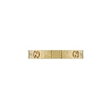 Gucci 18k Yellow Gold Diamond 3mm Icon Cut Out Heart Ring Size 6.5