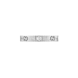 Gucci 18k White Gold Diamond 3mm Icon Cut Out Heart Ring Size 6