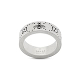 Gucci Sterling Silver GG Signature Bee 6mm Ring Size 6.5