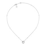 Gucci 18k White Gold Icon Cut-out Heart Pendant 15.7"