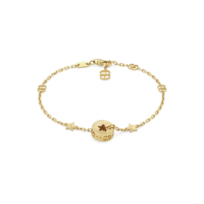 Gucci 18k Yellow Gold Icon Cut-out Star Bracelet 16cm