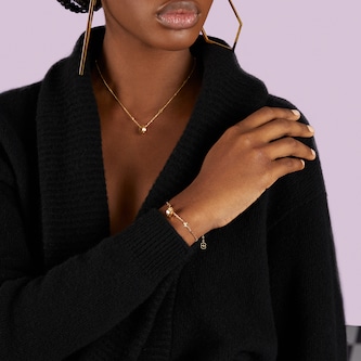 Gucci 18k Yellow Gold Icon Cut-out Star Bracelet 16cm