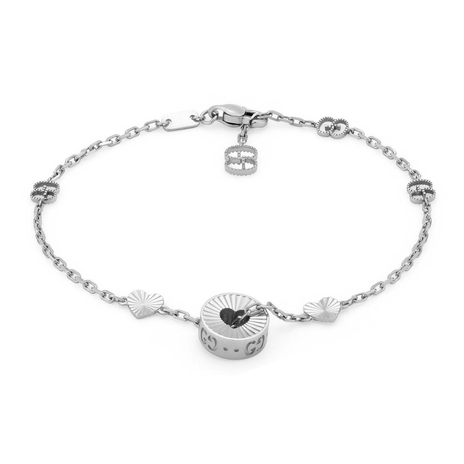 18ct White Gold Icon Cut-out Heart Bracelet