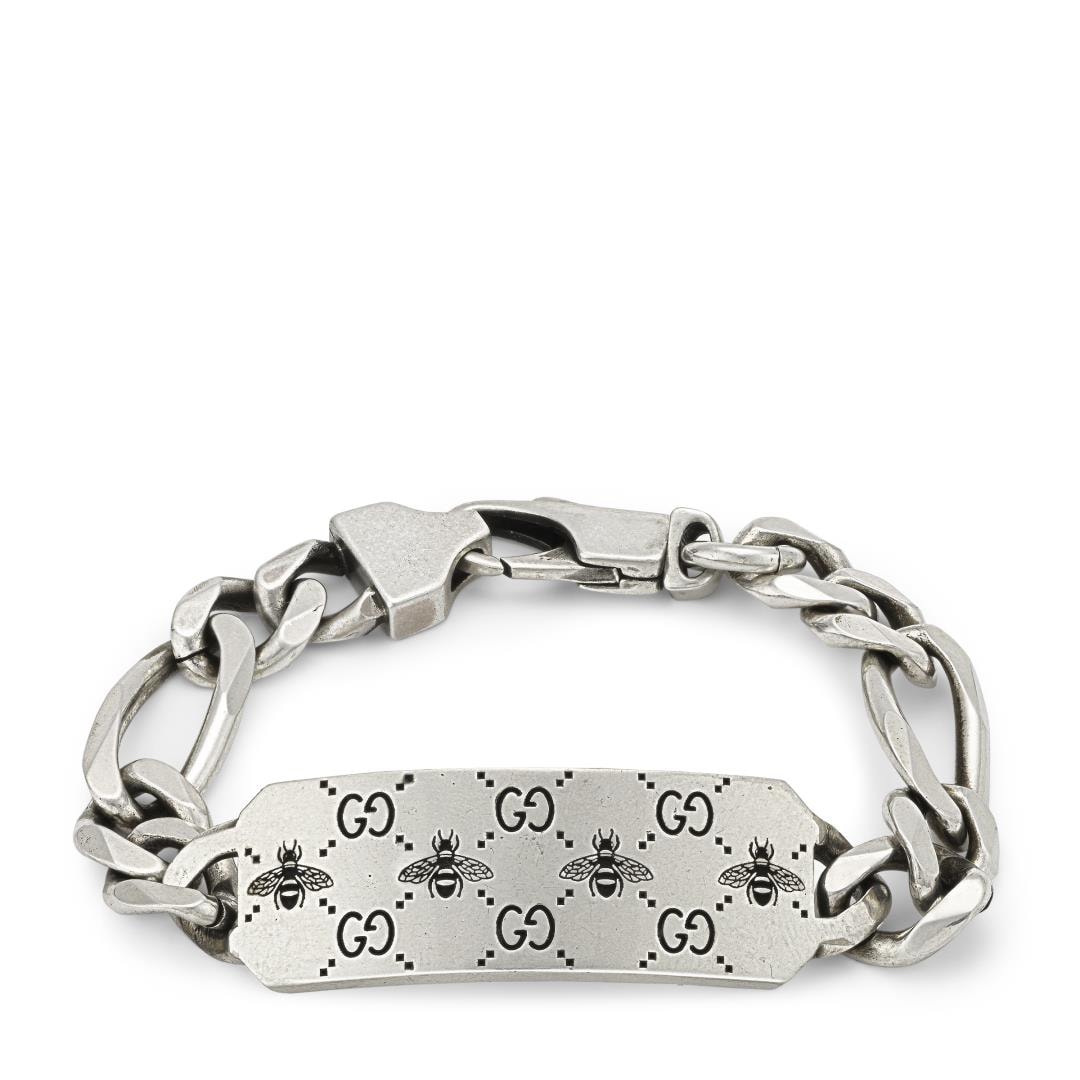 Gucci Garden GG Malachite Bracelet in Silver