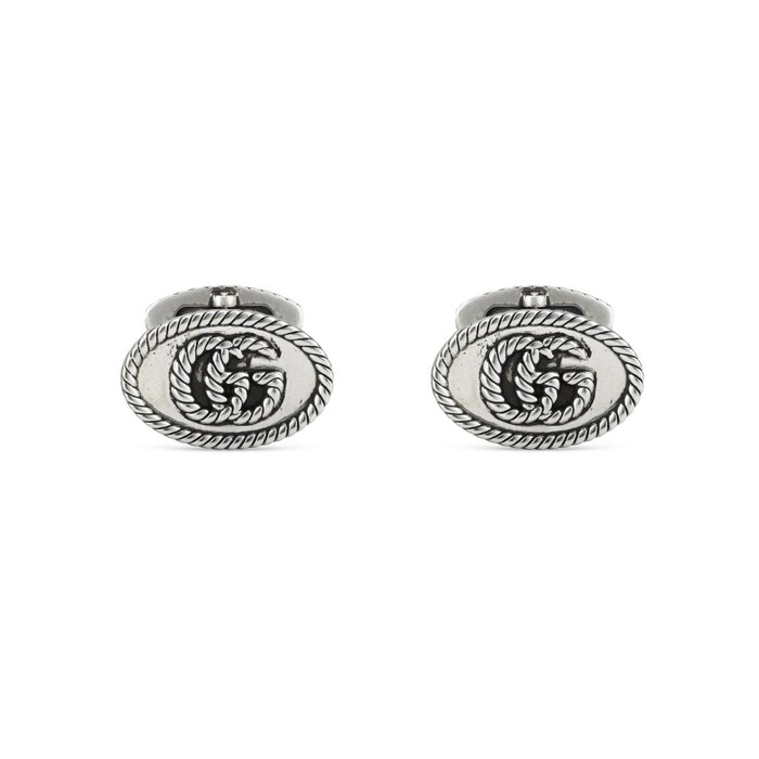 Gucci Gucci Sterling Silver GG Marmont Aged Cufflinks