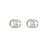 Gucci 18ct White Gold GG Running Textured Stud Earrings
