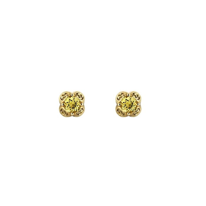 Gucci 18ct Yellow Gold Beryl Interlocking G Stud Earrings
