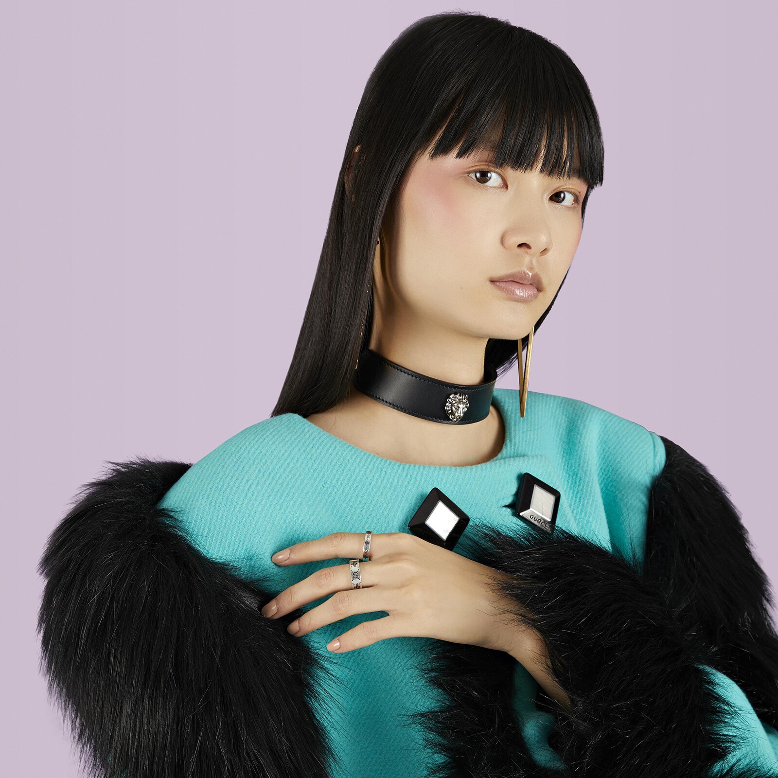 Gucci Sterling Silver GG Signature Bee 6mm Ring Size 5.75