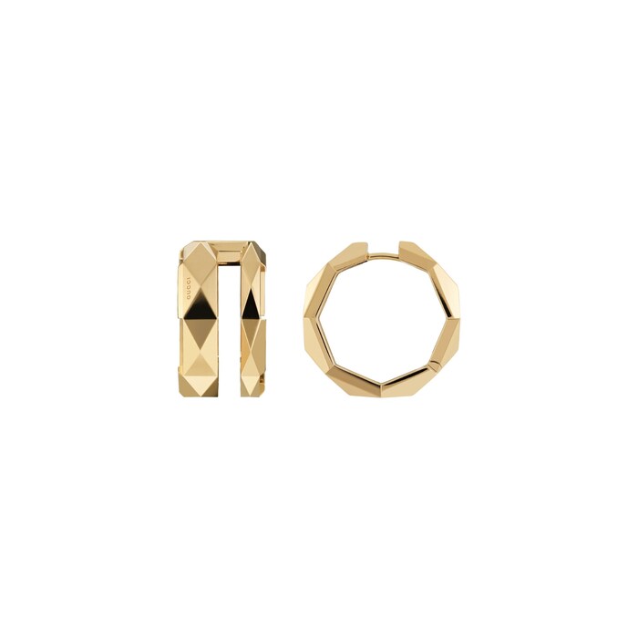 Gucci 18k Yellow Gold Gucci Link to Love 20mm Hoop Earrings