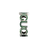 Gucci Gucci Interlocking Sterling Silver Green Enamel 9mm Ring Size 6.5