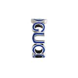 Gucci Gucci Interlocking Sterling Silver Blue Enamel 9mm Ring Size 6