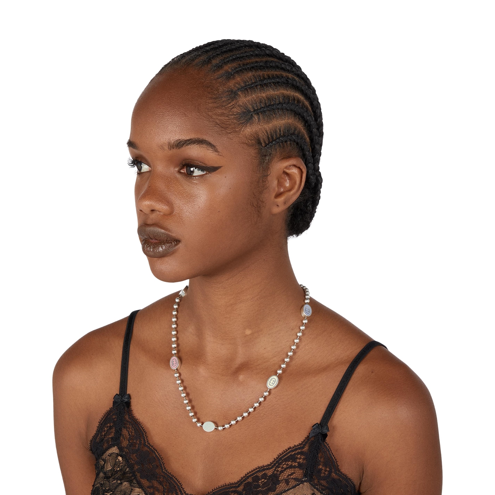 Gucci Gucci Interlocking Sterling Silver Multi-Color Enamel Boule Chain Necklace 20"