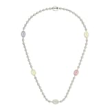 Gucci Sterling Silver Interlocking G Multi-Color Enamel Boule Chain Necklace 20"