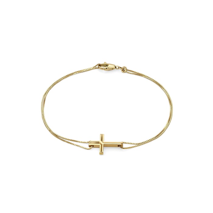 Gucci 18k Yellow Gold Link to Love Cross Charm Bracelet 16cm