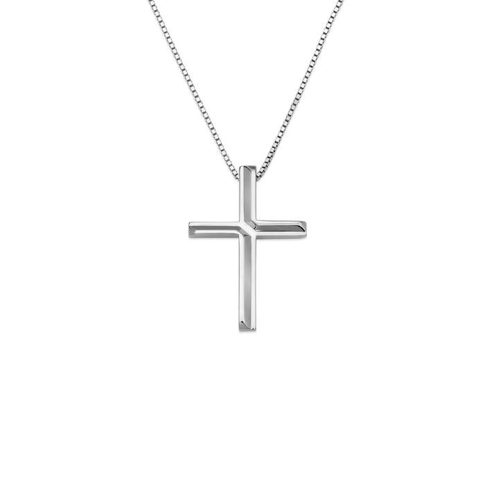 Gucci 18k White Gold Link to Love Cross Pendant