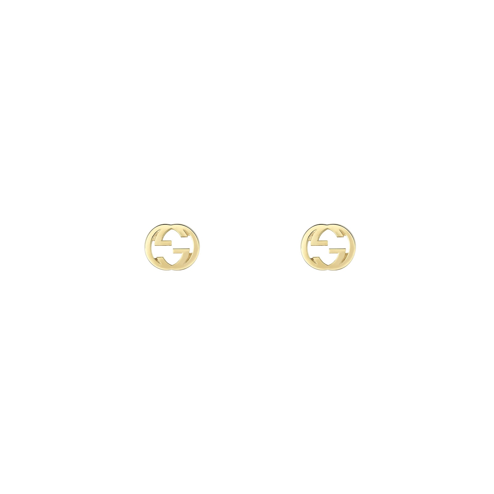 Gucci Yellow Gold Interlocking G Stud Earrings