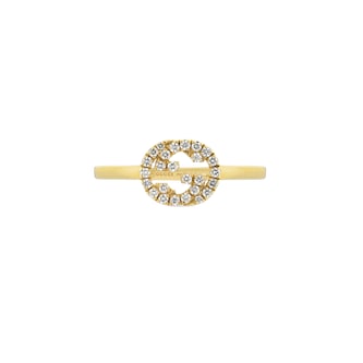 Gucci Gucci Interlocking 18k Yellow Gold 0.12cttw Pave Diamond Ring Size 6.5 Gucci Gucci Interlocking 18k Yellow Gold 0.12cttw Pave Diamond Ring Size 6.5