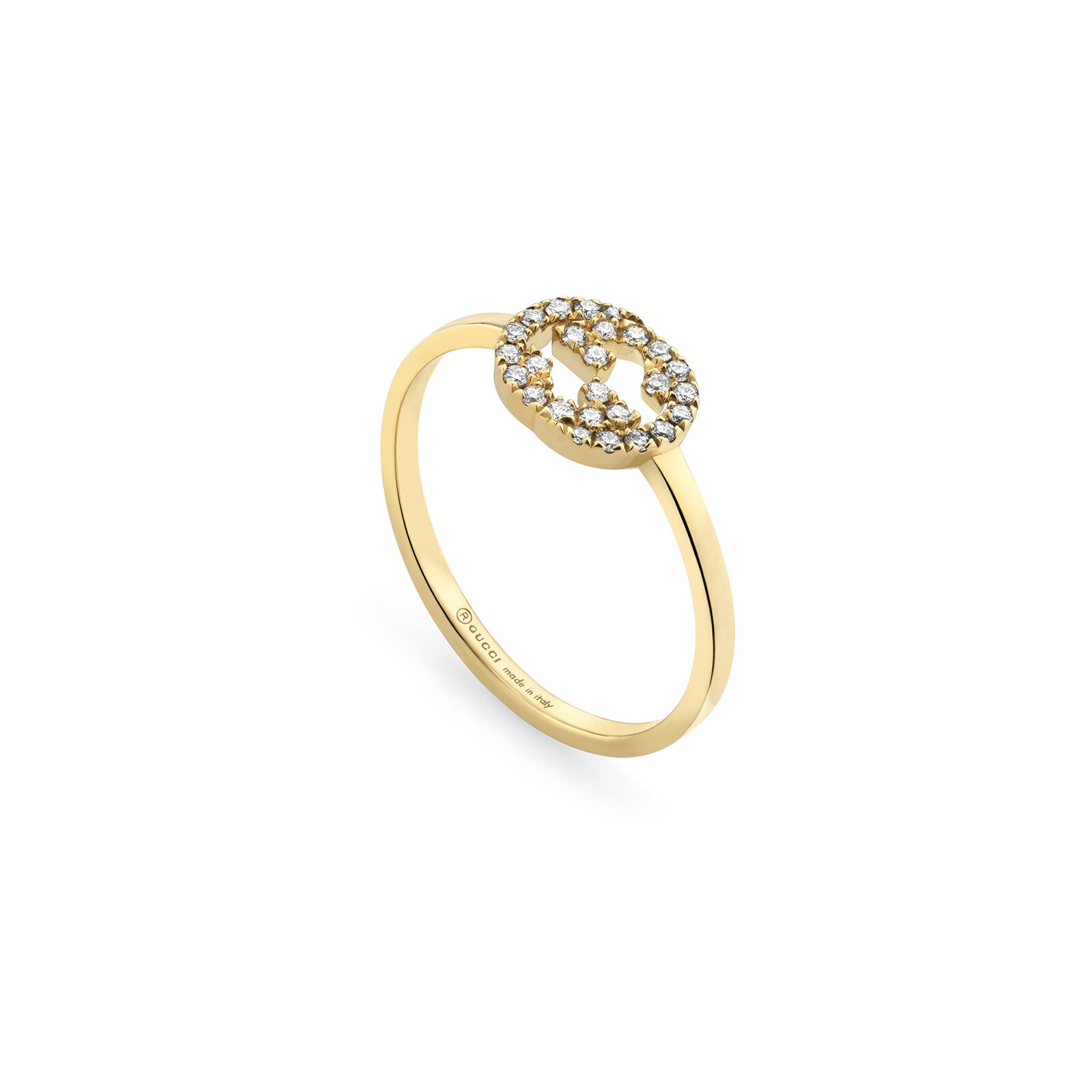 Gucci Gucci Interlocking 18k Yellow Gold 0.12cttw Diamond Ring Size 6