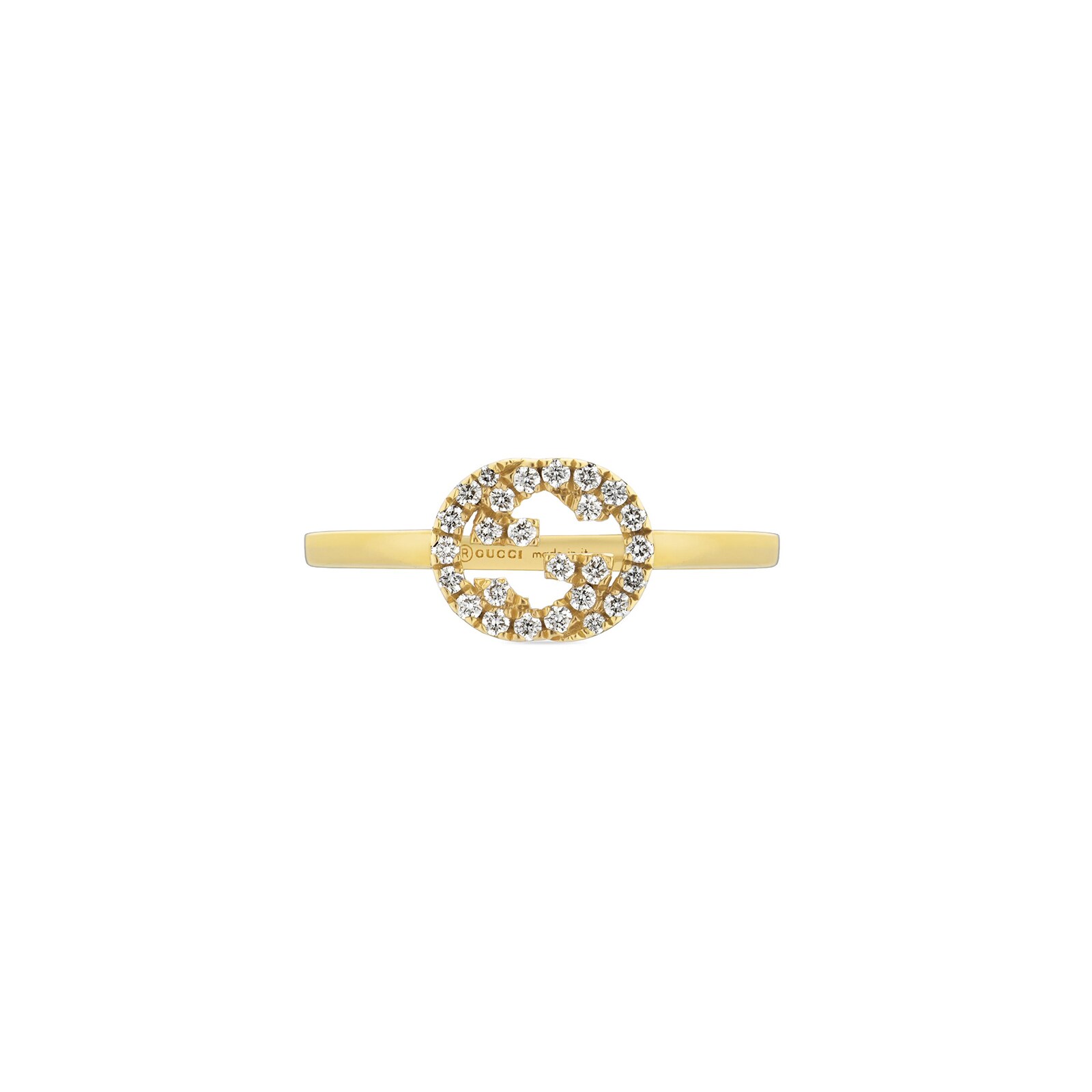Gucci Gucci Interlocking 18k Yellow Gold 0.12cttw Diamond Ring Size 6