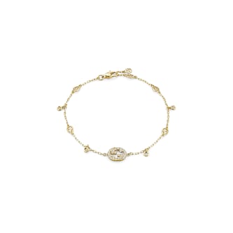 Gucci Gucci Interlocking 18k Yellow Gold 0.20cttw Diamond Bracelet 16cm