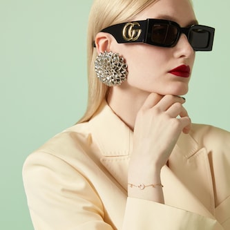 Gucci Gucci Interlocking 18k Yellow Gold 0.20cttw Diamond Bracelet 16cm