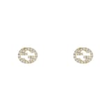 Gucci Gucci Interlocking 18k Yellow Gold 0.38cttw Pave Diamond Stud Earrings