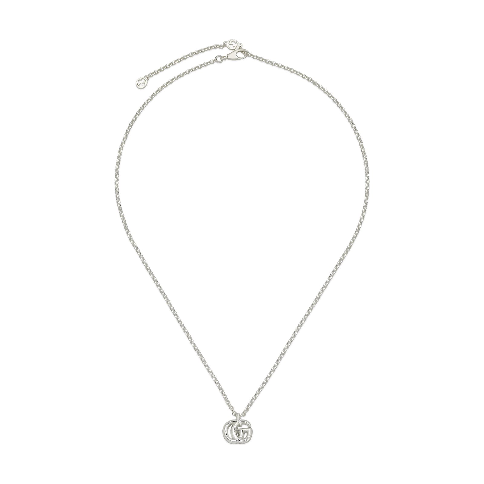 Gucci Sterling Silver GG Marmont Necklace 16.5"