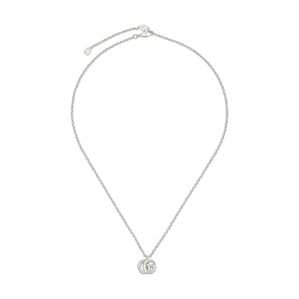 Gucci Sterling Silver GG Marmont Necklace 16.5"