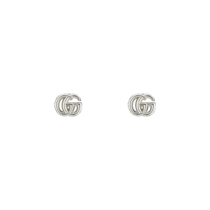 Gucci Sterling Silver GG Marmont Stud Earrings