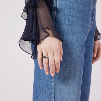 Gucci Sterling Silver GG Marmont Key Ring Size 6 Gucci Sterling Silver GG Marmont Key Ring Size 6