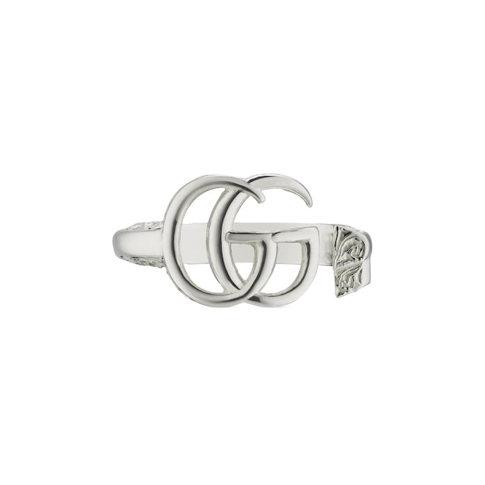 Gucci Sterling Silver GG Marmont Key Ring Size 5.75