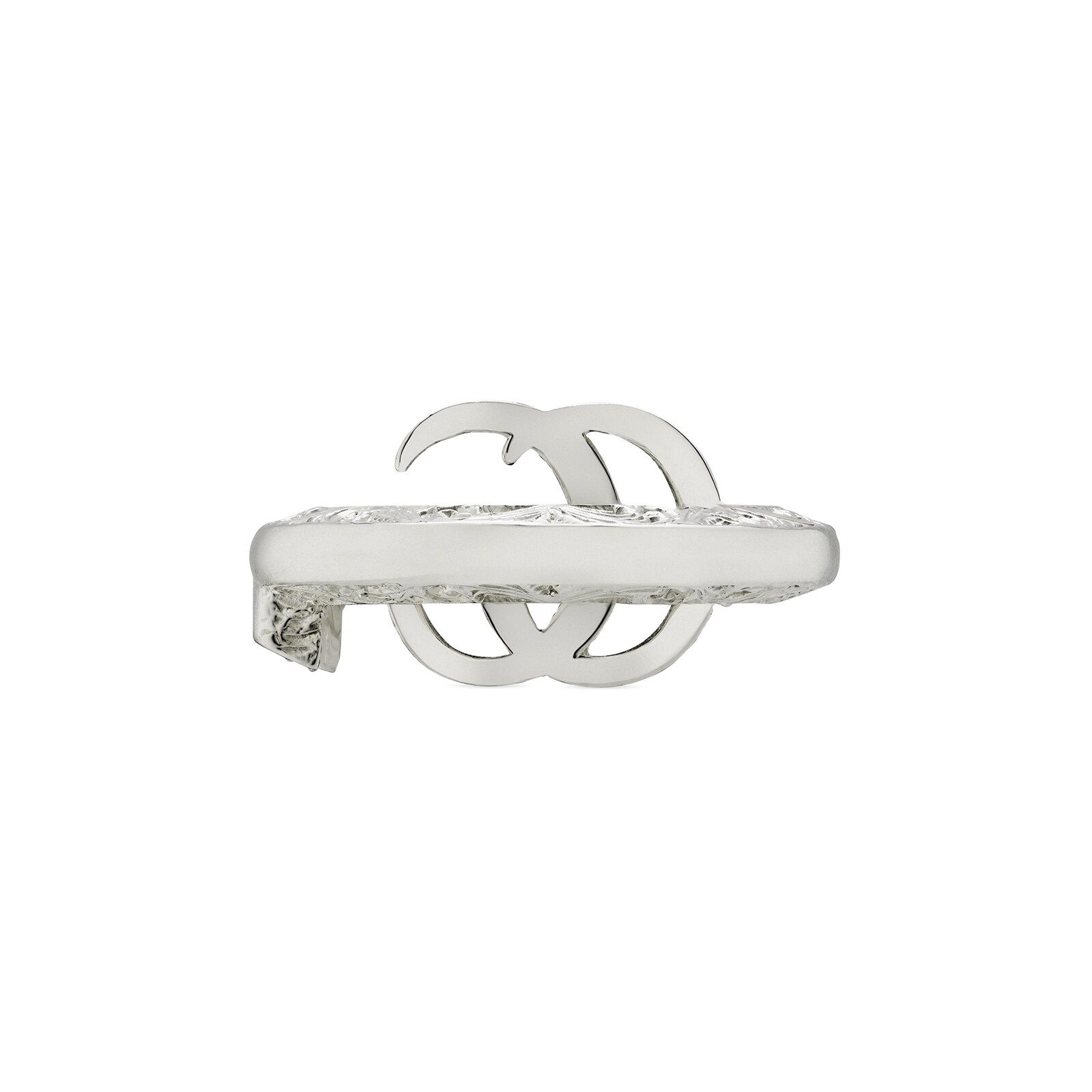 Gucci Sterling Silver GG Marmont Key Ring Size 5.75