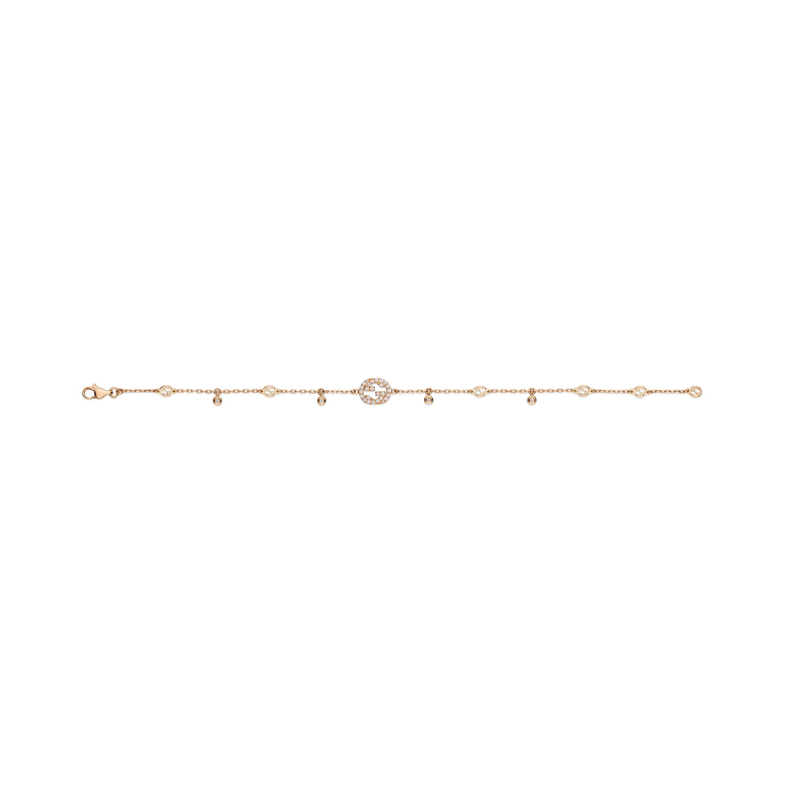 Gucci Gucci Interlocking 18k Rose Gold 0.20cttw Diamond Bracelet 16cm Gucci Gucci Interlocking 18k Rose Gold 0.20cttw Diamond Bracelet 16cm