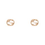 Gucci 18K Rose Gold Interlocking G Stud Earrings